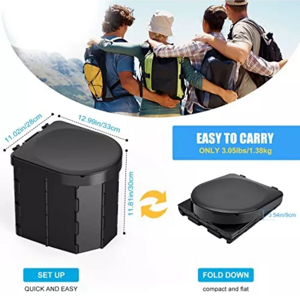 Baño Químico Portátil Plegable™ – Ideal para Camping, Viajes y Emergencias