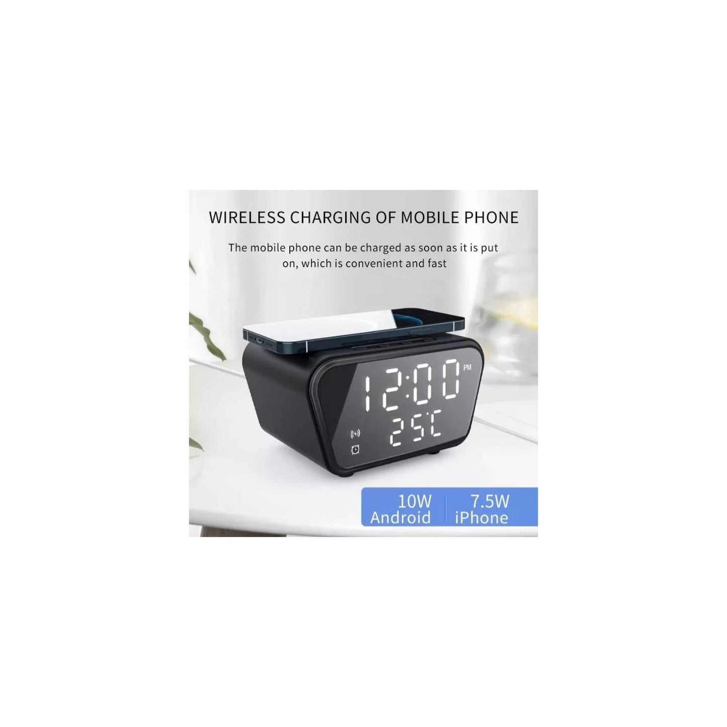 Reloj Despertador Digital™ con Cargador Inalámbrico