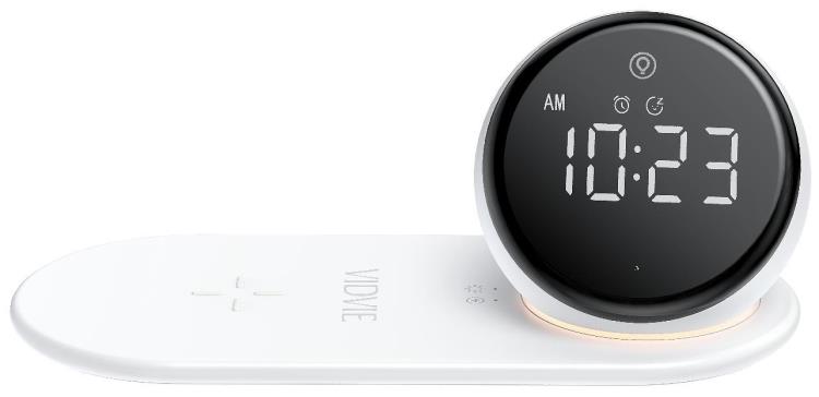SmartGlow™ 4 en 1 – Cargador Inalámbrico, Lámpara LED, Reloj Despertador y Parlante Bluetooth
