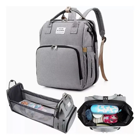 Bolso Mochila Maternal 3 en 1™ – Pañalera, cuna y mudador en un solo diseño